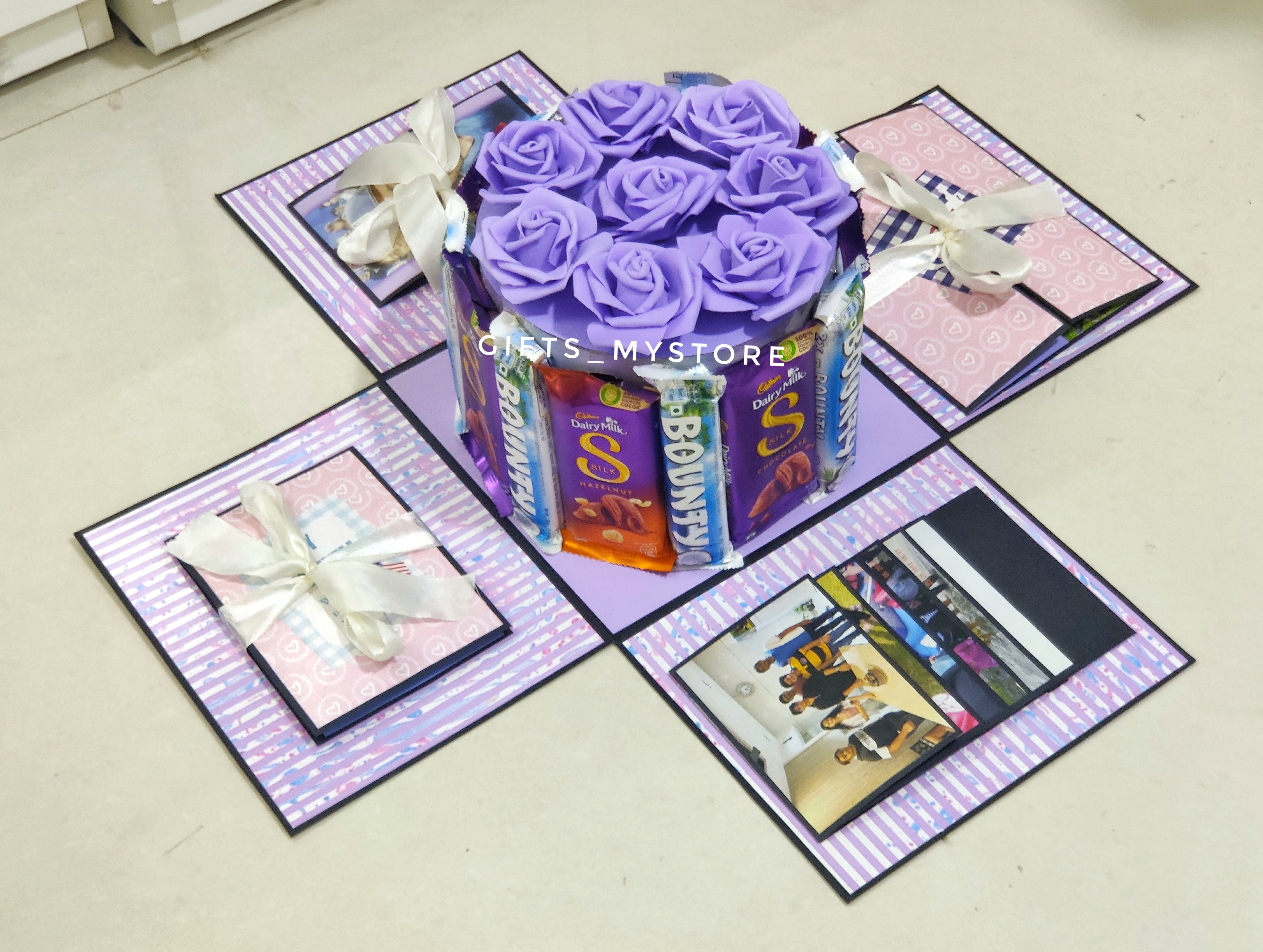 SILK AND BOUNTY BOUQUET WITH PHOTOS AND MESSAGES IN CEB